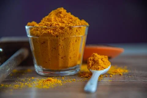 Ground culinary condiment made from saffron (Crocus sativus) Stock Photos