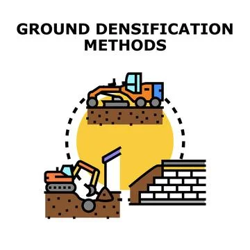 Ground densification methods applied in engineering construction Stock Illustration