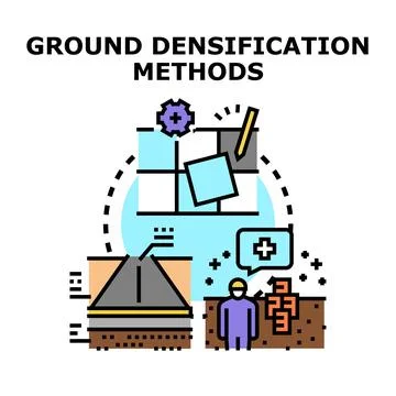 Ground densification methods improving soil stability Illustrazione stock