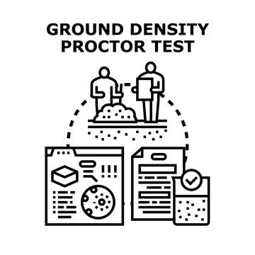 Ground density proctor test concept engineering Illustrazione stock