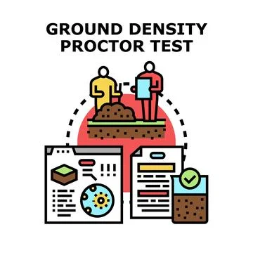 Ground density proctor test concept engineering Stock Illustration