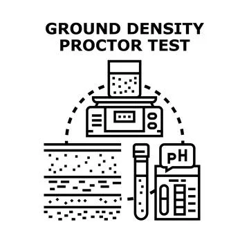 Ground density proctor test engineering concept illustration 库存插图