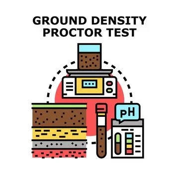 Ground density proctor test engineering concept illustration Stock Illustration