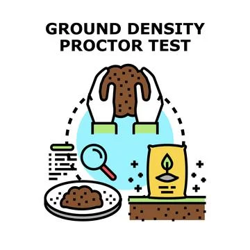 Ground density proctor test preparing soil sample 库存插图