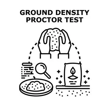 Ground density proctor test preparing soil sample 库存插图