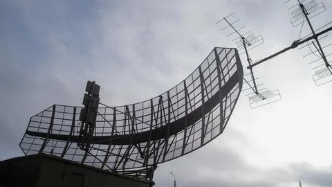 Ground detection with sensor network, surveillance setup featuring reflector Foto stock