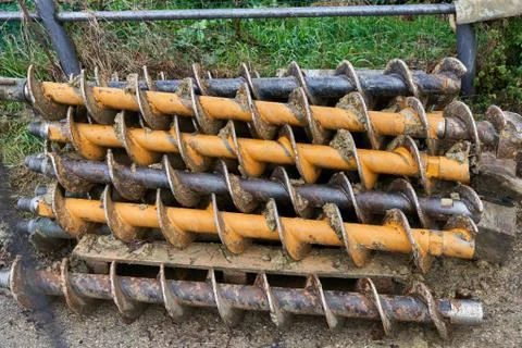 Ground drill screw Stock Photos