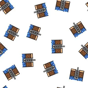 Ground drilling vector seamless pattern 스톡 일러스트