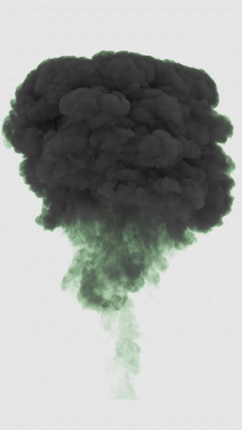 Ground explosion blast in the shape of a mushroom cloud Video stock 305710026
