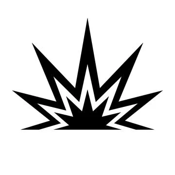 Ground explosion silhouette icon. Vector. Stock Illustration