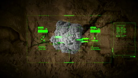Ground explosion top view HUD 库存影片 317640915