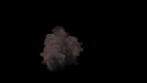Ground Explosion in varying Yellow and Orange Flames and Dense Grey Smoke Stock Footage 344638613