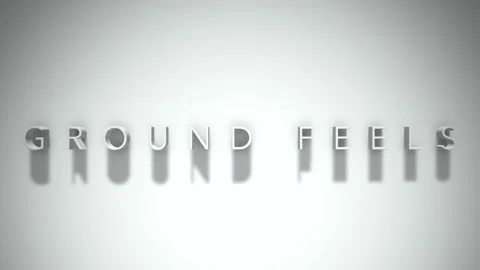 Ground feels 3D title animation with shadows on a white background Stock Footage 298000041