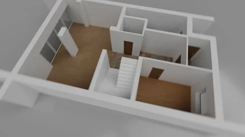 Ground floor plan of the house, CG 스톡 동영상 247446599
