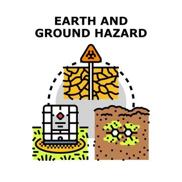 Ground hazard concept identifying environmental threat factors Stock Illustration