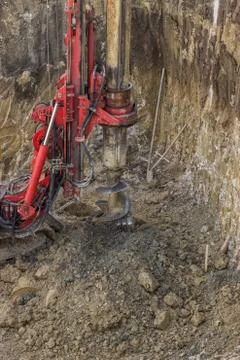 Ground hole drilling machine Stock Photos