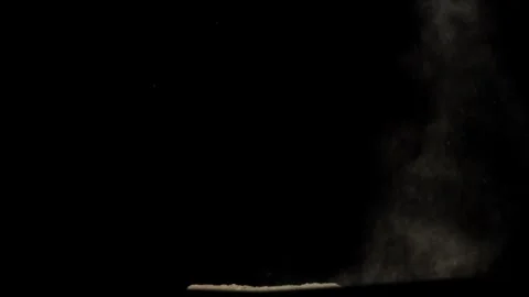 Ground Impact Sand Burst Compositing Element On Black Background Stock Footage 336315461