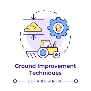 Ground improvement techniques multi color concept icon Stock Illustration