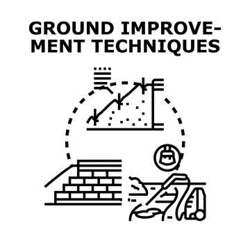 Ground improvement techniques for soil stability and construction engineering Stock Illustration