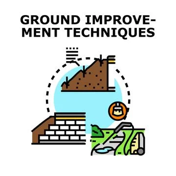 Ground improvement techniques for soil stability and construction engineering Stock Illustration