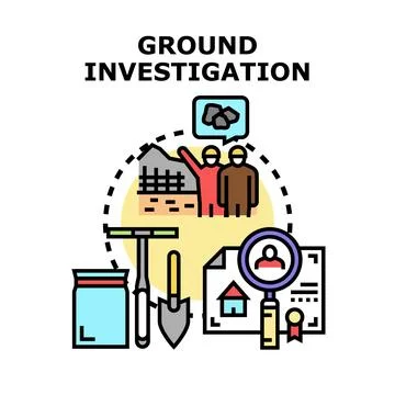 Ground investigation process assessing construction site development イラスト素材