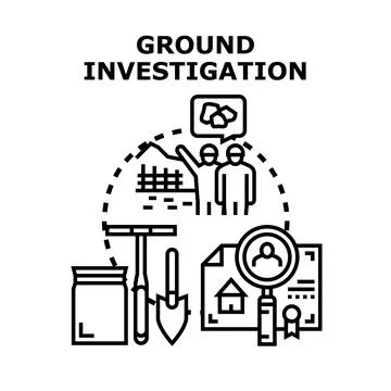 Ground investigation process assessing construction site development Stock Illustration
