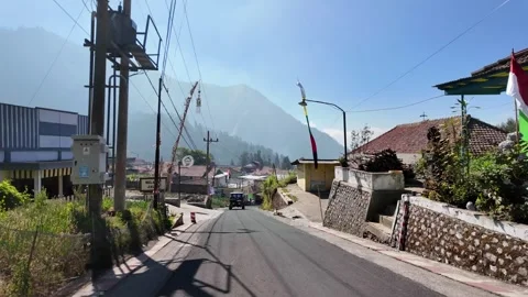 Ground Level Drive Through Sukapura Village Near Bromo Stock Footage 345152178