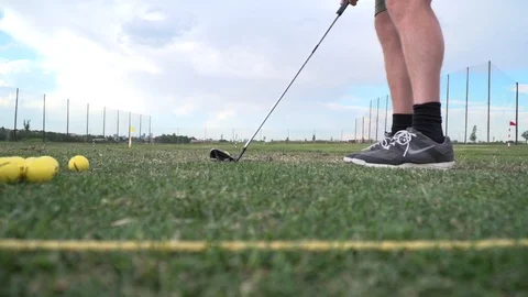 Ground level golf swing Vídeo Stock 91513379
