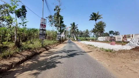 Ground Level POV Along Narrow Rural Road Malang Stock Footage 345156707
