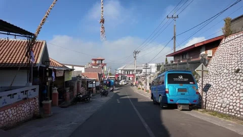 Ground Level POV Ascent Up Hill Road To Bromo Video stock 345194219