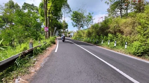 Ground Level POV Ascent Up Winding Road To Bromo Video stock 345193583