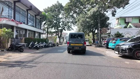 Ground Level POV Drive Through Malang Street Stock Footage 345146672