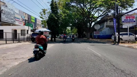 Ground Level POV Driving Through Malang City Street Stock Footage 345200089