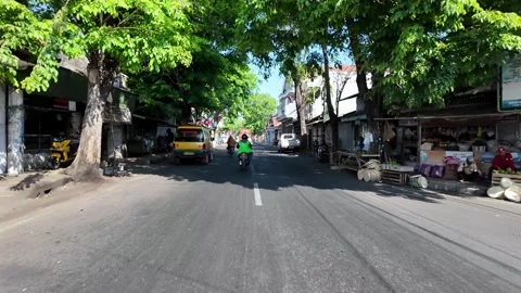 Ground Level POV Motorcycle Ride Through Probolinggo Street Видео 345139084