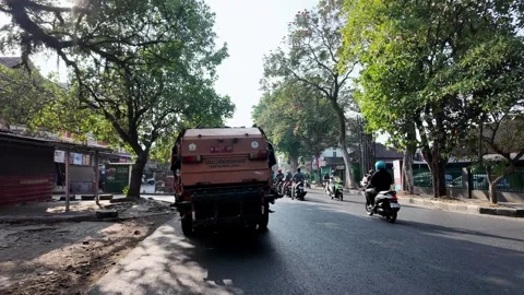 Ground Level POV Road Scene Malang Indonesia Stock Footage 345199778