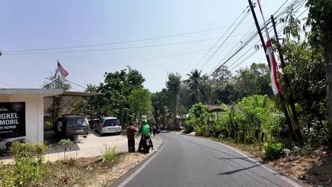 Ground Level POV Travel Through Malang Countryside Road Stock Footage 345200022