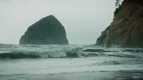 Ground-Level Shot of Waves Rolling onto Shore Stock Footage 315099142