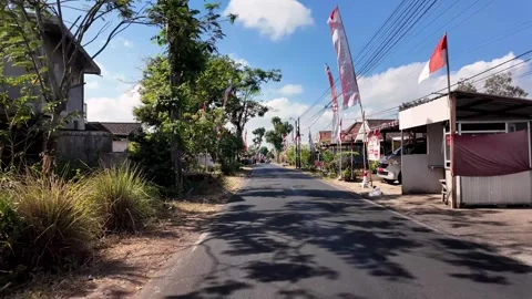 Ground Level Street View In Gucialit Lumajang Village Stock Footage 345196754
