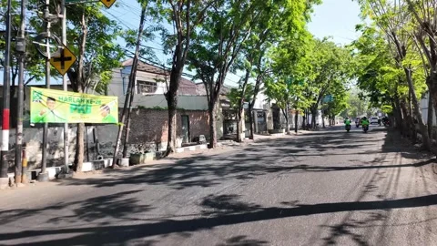 Ground Level Street View In Probolinggo Indonesia Stock Footage 345192583
