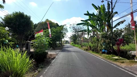 Ground Level View Along Gucialit Village Road Stock Footage 345153487