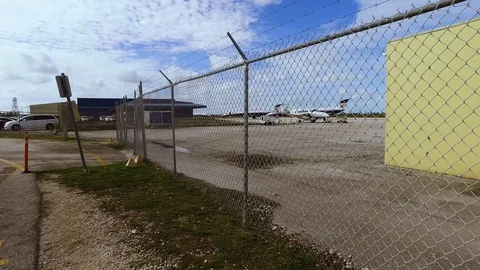 Ground-Level View of Grand Bahama International Airport, Freeport Bahamas Stock Footage 98847230