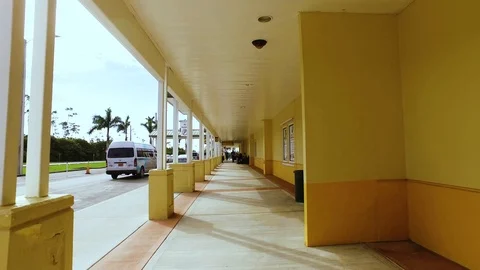 Ground-Level View of Grand Bahama International Airport, Freeport Bahamas Video stock 98847505