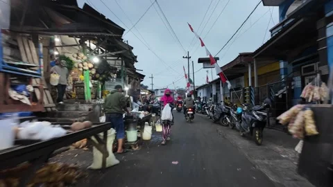 Ground Level View Lawang Morning Market Alley Stock Footage 345200438