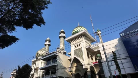 Ground Level View Malang Jami Grand Mosque Exterior Stock Footage 345156598