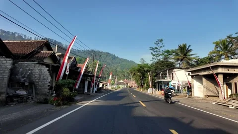 Ground Level View Of Rural Indonesian Mountain Road Видео 345154353
