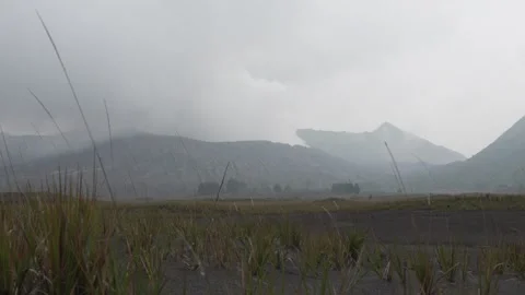 Ground-level view from the of Sea of Sand in East Java, Indonesia, looking Video stock 312425549