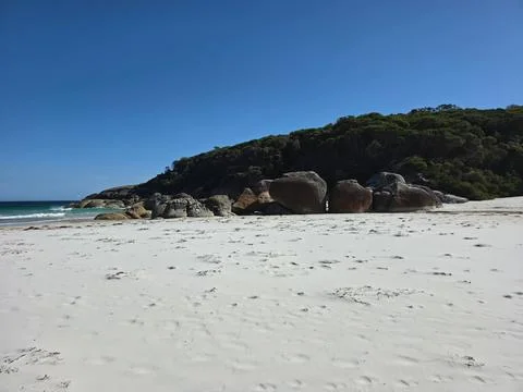 Ground Level View of Squeaky Beach Stock Photos