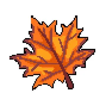 Ground maple leaf pixel art vector illustration Stock Illustration