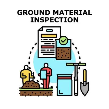 Ground material inspection process for quality analysis Stock Illustration
