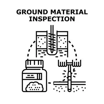 Ground material inspection process for quality analysis Stock Illustration